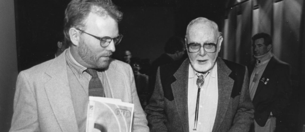 Writer, editor and broadcaster Peter Jones with Westerns actor Harry Carey Jr.